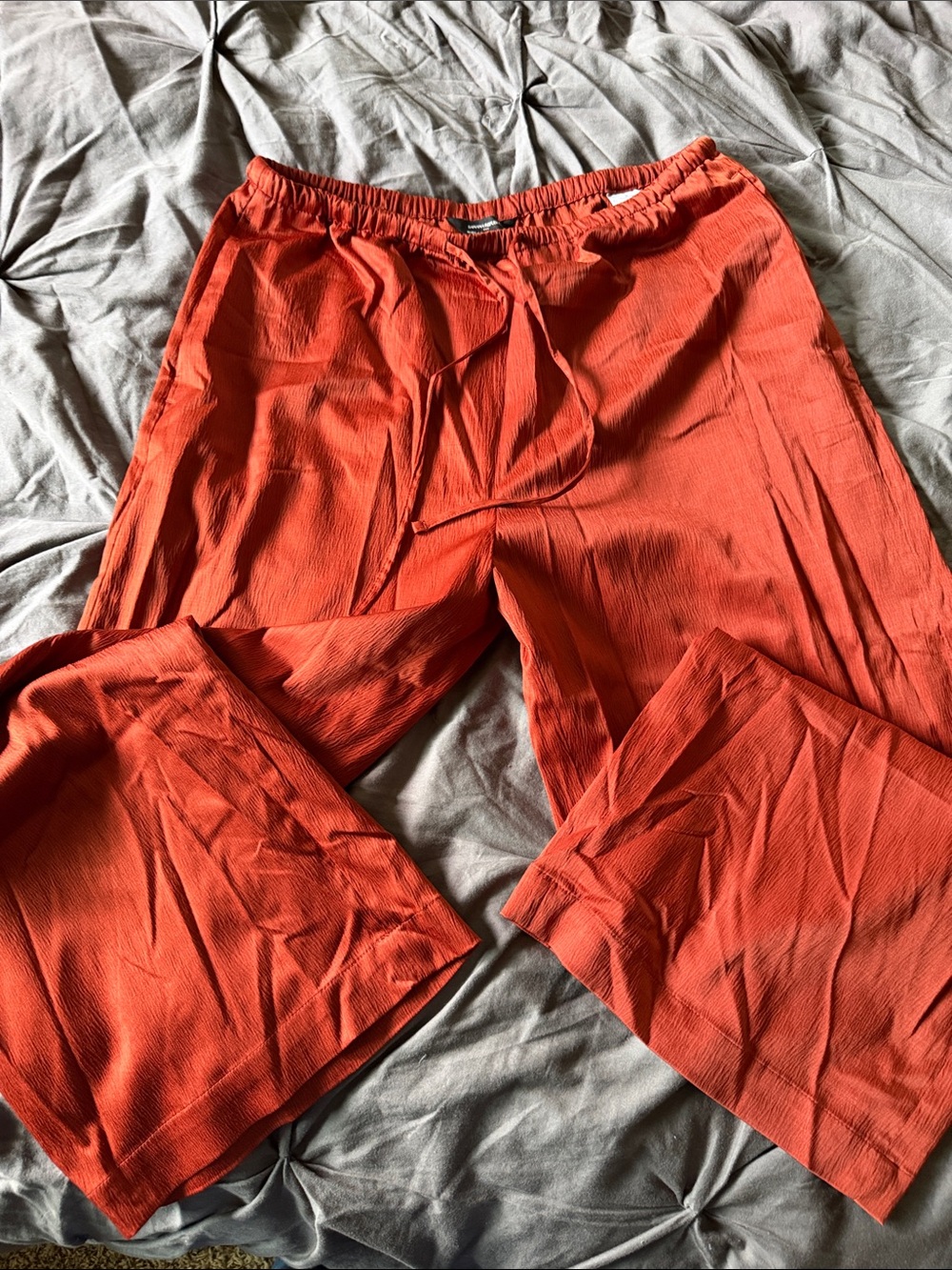 Banana Republic Burnt Orange Wide-Leg Drawstring Pants